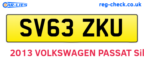SV63ZKU are the vehicle registration plates.