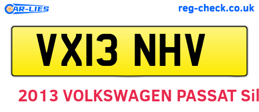 VX13NHV are the vehicle registration plates.