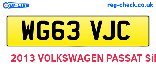 WG63VJC are the vehicle registration plates.
