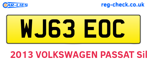 WJ63EOC are the vehicle registration plates.