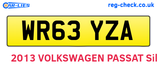 WR63YZA are the vehicle registration plates.