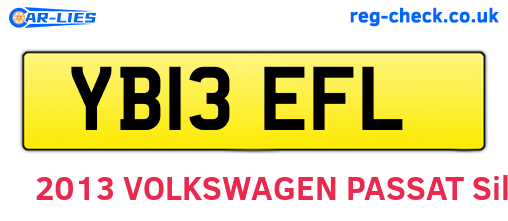 YB13EFL are the vehicle registration plates.