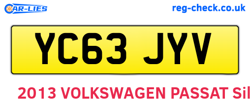 YC63JYV are the vehicle registration plates.