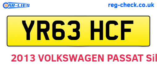 YR63HCF are the vehicle registration plates.