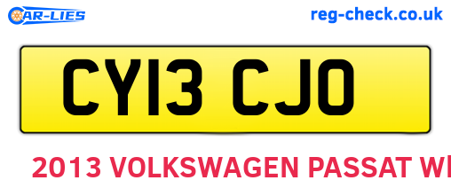 CY13CJO are the vehicle registration plates.