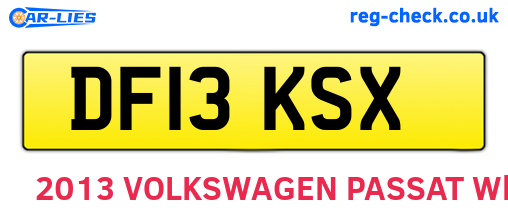 DF13KSX are the vehicle registration plates.