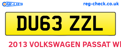 DU63ZZL are the vehicle registration plates.