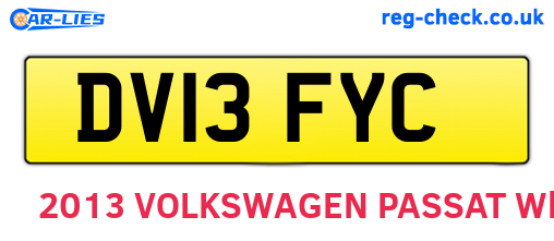 DV13FYC are the vehicle registration plates.