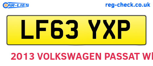 LF63YXP are the vehicle registration plates.