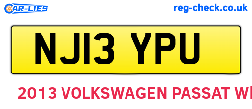 NJ13YPU are the vehicle registration plates.