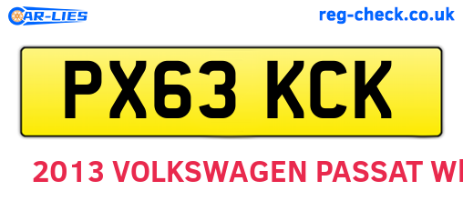PX63KCK are the vehicle registration plates.