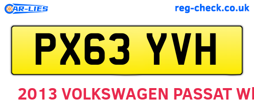 PX63YVH are the vehicle registration plates.