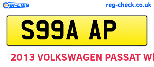 S99AAP are the vehicle registration plates.
