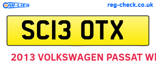SC13OTX are the vehicle registration plates.