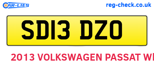 SD13DZO are the vehicle registration plates.