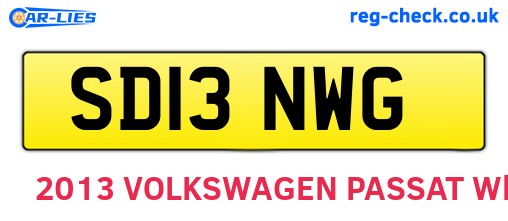 SD13NWG are the vehicle registration plates.