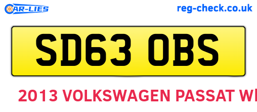 SD63OBS are the vehicle registration plates.