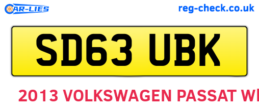 SD63UBK are the vehicle registration plates.