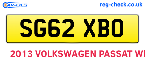 SG62XBO are the vehicle registration plates.