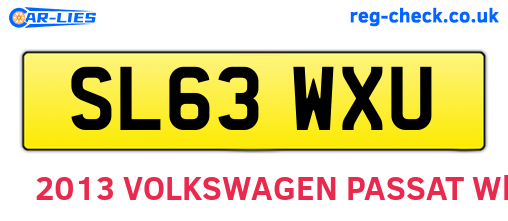 SL63WXU are the vehicle registration plates.