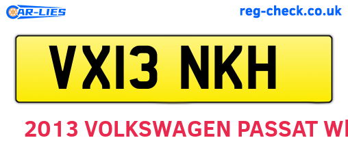 VX13NKH are the vehicle registration plates.