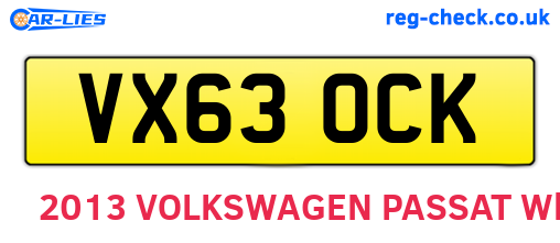VX63OCK are the vehicle registration plates.