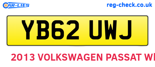 YB62UWJ are the vehicle registration plates.