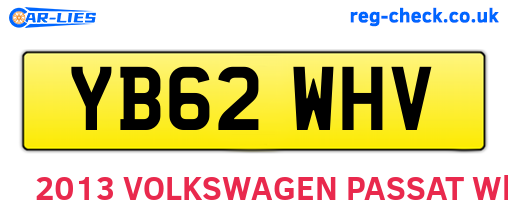 YB62WHV are the vehicle registration plates.