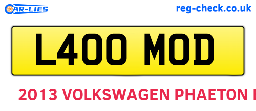 L400MOD are the vehicle registration plates.