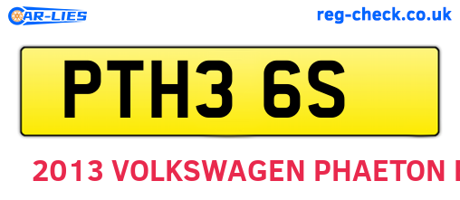 PTH36S are the vehicle registration plates.