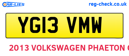 YG13VMW are the vehicle registration plates.