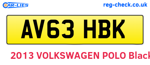 AV63HBK are the vehicle registration plates.