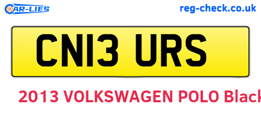 CN13URS are the vehicle registration plates.