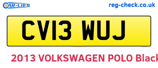 CV13WUJ are the vehicle registration plates.