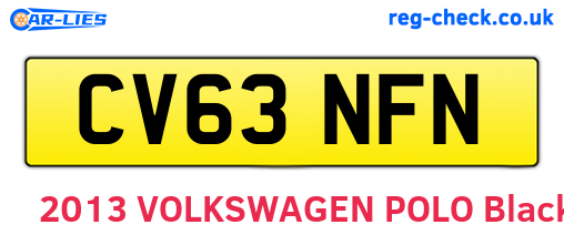 CV63NFN are the vehicle registration plates.