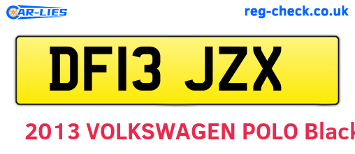 DF13JZX are the vehicle registration plates.