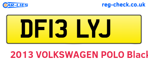 DF13LYJ are the vehicle registration plates.