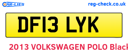 DF13LYK are the vehicle registration plates.