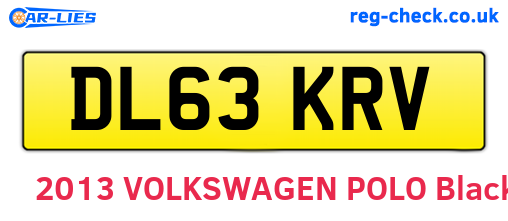 DL63KRV are the vehicle registration plates.