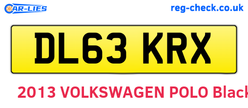 DL63KRX are the vehicle registration plates.