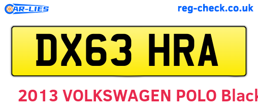 DX63HRA are the vehicle registration plates.