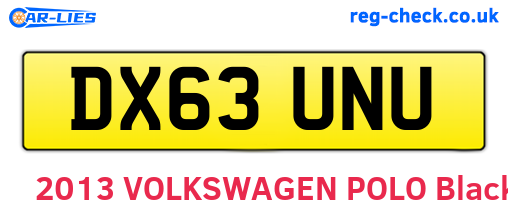 DX63UNU are the vehicle registration plates.