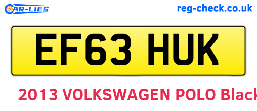 EF63HUK are the vehicle registration plates.