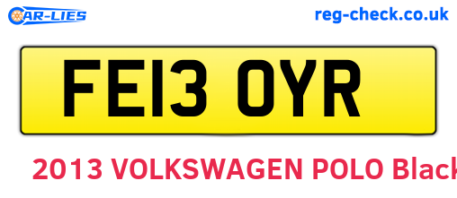 FE13OYR are the vehicle registration plates.