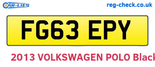 FG63EPY are the vehicle registration plates.