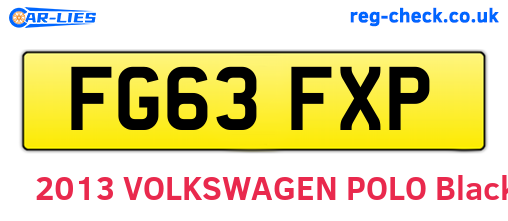 FG63FXP are the vehicle registration plates.