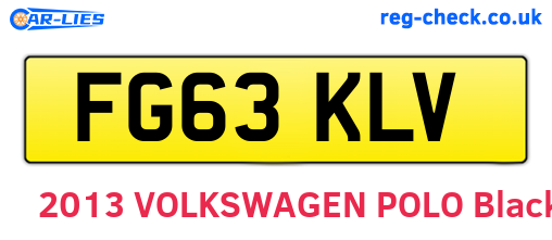FG63KLV are the vehicle registration plates.