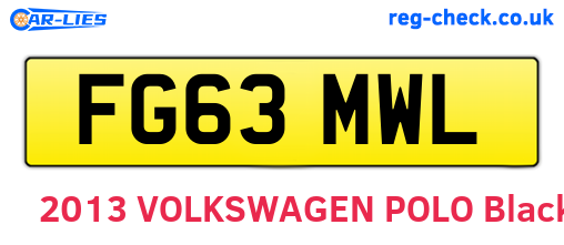 FG63MWL are the vehicle registration plates.