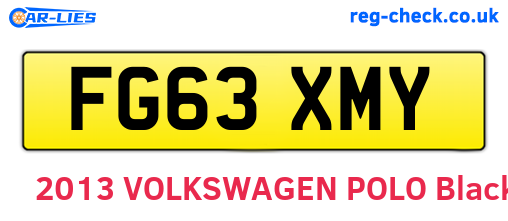 FG63XMY are the vehicle registration plates.