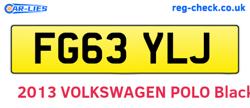 FG63YLJ are the vehicle registration plates.
